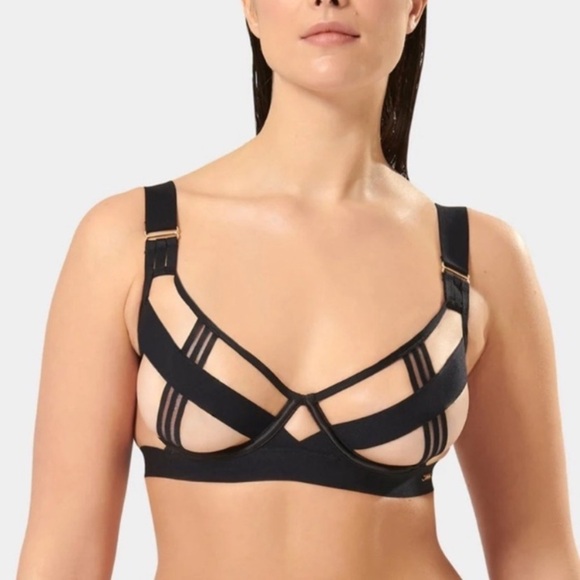 New! Bluebella Sutton strappy cage bra black banded 10491 - Picture 3 of 16